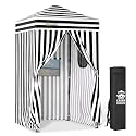 CROWN SHADES 4x4 Pop Up Changing Tent, Portable Changing Room, Black/White