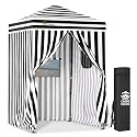 CROWN SHADES 5x5 Pop Up Changing Tent, Portable Changing Room, Black/White