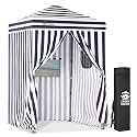 CROWN SHADES 5x5 Pop Up Changing Tent, Portable Changing Room, Blue/White