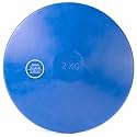 Crown Sporting Goods Crown Sporting Goods 2kg Rubber Practice Discus - Mens & College Official Weight - Indoor & Outdoor, Blue Non-Marking Rubber, 2 Kilo, Track & Field