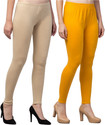 CROWNKING Ankle Length Winter Wear Legging Yellow