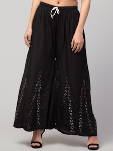 crown king garments regular fit women black trousers