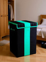Crownsy 75 L Black Green Laundry Bag