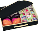 Crownsy Lingerie Storage Organizer With Lid Non-Woven Drawer Dividers Innerwear Storage (Black)