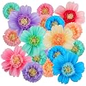 Crowye 12 Pcs Large Tissue Paper Flower Decor,10'' 20'',Colorful
