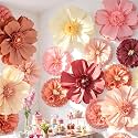 Crowye 12 Pcs Large Tissue Paper Flower Decor,20'' 31.5'',Vintage Color