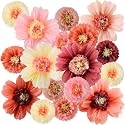 Crowye 24 Pcs Large Tissue Paper Flower Decor,10'' 20'',Vintage Color