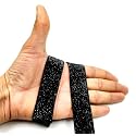 CRT Sequnce Lace Ribbon Patti Lace Border with,Saree Border, Party Decoration, Craftwork (Width-2.5 Nms, Pack of 9 mtr) (Black)