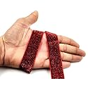 CRT Sequnce Lace Ribbon Patti Lace Border with,Saree Border, Party Decoration, Craftwork (Width-2.5 Nms, Pack of 9 mtr) (Red)
