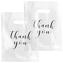 Crtiin 100 Pcs Clear Plastic Thank You Shopping Bags,12 x 15 Inch