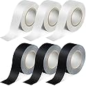 Crtiin 6 Rolls, 1 Inch x 10 Yards Black White Matte Gaffers Tape