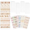Crtiin 60 Pcs Washi Tape Cards Organizer with Storage Box –Portable Washi Tape Holder & Display Board for Scrapbooking, Journaling, DIY Crafts, Travel (Semi-Translucent)