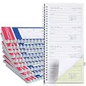 Crtiin Books Money and Rent Receipt Book 2 Part Carbonless Receipt Log Book with Carbonless Copies, Spiral Bound, 200 Sets Per Book, 4 Receipts Per Page, 5.25 x 11 Inch(10 Pcs)