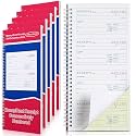 Crtiin Money and Rent Receipt Book 2 Part Carbonless Receipt Log Book with Carbonless Copies, Spiral Bound, 200 Sets Per, 4 Receipts Per Page, 5.25 x 11 Inch (6 Pcs)