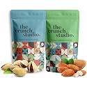 The Crunch Studio Combo Pack of Premium Iranian Roasted Pistachios &amp; Premium California Almonds – 500 gm each | Combo Pack of Pista Badam