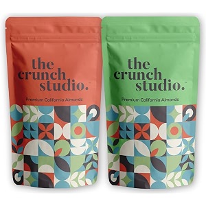 the crunch studio combo of premium california almonds amp salted california almonds  200 gm each