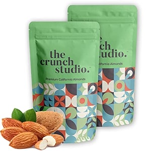 the crunch studio premium california almonds  500 grams pack of 2  californian almond dry fruit super crunchy and delicious healthy snack