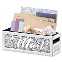 Crushed Diamond Mail Organizer, Crystal Mail Organizer Countertop, Mirror Letter Holder, Mail Tray, Mail Holder Box for Desk, Mail Holder for Wall