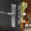Crust Heavy Duty Mortise Door Lock Set for Main Door, Door Handle Lock Set for Main Door Lock, Office/Hotel/Bathroom (Bullet, Matt Satin)