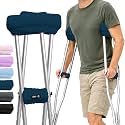 Crutch Pads and Hand Grips Plush Soft Memory Foam Underarm Crutch Pads Non-Slip Crutch Cushions for Adults &amp; Youth, Universal Fit for Standard Crutches Washable Easy Install Pressure-Relieving Comfort
