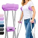 Crutch Pads and Hand Grips Plush Soft Memory Foam Underarm Crutch Pads Non-Slip Crutch Cushions for Adults & Youth, Universal Fit for Standard Crutches Washable Easy Install Pressure-Relieving Comfort