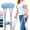 Crutch Pads and Hand Grips Plush Soft Memory Foam Underarm Crutch Pads Non-Slip Crutch Cushions for Adults &amp; Youth, Universal Fit for Standard Crutches Washable Easy Install Pressure-Relieving Comfort