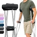 Crutch Pads and Hand Grips Plush Soft Memory Foam Underarm Crutch Pads Non-Slip Crutch Cushions for Adults &amp; Youth, Universal Fit for Standard Crutches Washable Easy Install Pressure-Relieving Comfort