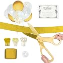 Crutello Ribbon Cutting Ceremony Kit - 20" Giant Gold Scissors &amp; Ribbon