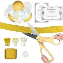 Crutello Ribbon Cutting Ceremony Kit - 20" Giant Gold Scissors &amp; Ribbon