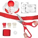 Crutello Ribbon Cutting Ceremony Kit - 20" Giant Red Scissors & Ribbon