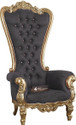 CRUZ INTERNATIONAL Maharaja Golden Mango Solid Wood Living Room Chair (Finish Color - Golden, Pre-assembled)