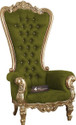 CRUZ INTERNATIONAL Maharaja Golden Mango Solid Wood Living Room Chair (Finish Color - Golden, Pre-assembled)