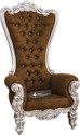 CRUZ INTERNATIONAL Maharaja Silver Mango Solid Wood Living Room Chair (Finish Color - Silver, Pre-assembled)