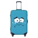 Crying Cartoon Funny Face Luggage Cover Suitcase Protector Elastic Anti-Scratch Washable Stretch Baggage Covers Travel Sleeve Fits 18-32 Inch Luggage