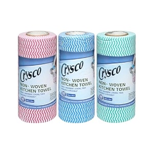 crysco non-woven reusable amp washable kitchen towel roll wipes 80 wipes per roll pack of 2 roll total 240 sheets