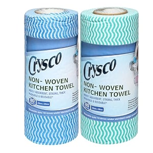 crysco non-woven reusable amp washable kitchen towel roll wipes 80 wipes per roll pack of 2 roll total 160 sheets