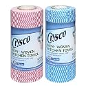Crysco Non-Woven Reusable &amp; Washable Kitchen Towel Roll Wipes (80 Wipes Per Roll, Pack of 2 Roll, Total 160 Sheets)