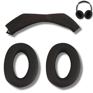 crysendo combo of headphone cushion amp headband for sony mdr-xb450 xb450ap xb550apamp wh-xb700 headphones  replacement earpads earcups cover  protein leather amp memory foam ear cushion black