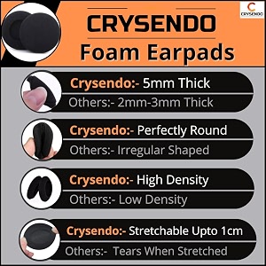 crysendo headphone cushion 50mm55mm60mm65mm70mm 10pcs 5mm thick replacement earpads for headphone sponge coverhigh-density foam ear cushion for headphones for comfort and long life