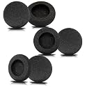 Crysendo 60mm Foam Ear Pads, 10mm Thick, 6 pcs, Black, Headphone Cushions