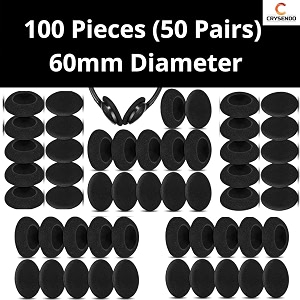 crysendo headphone cushion replacement headphone cushion 60mm  6cm foam sponge ear pads 50 pairs 5mm thick