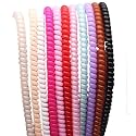 Crysendo Spiral Cable Protector and Cord Winder, 2 pcs, Pearl, Wire Guards