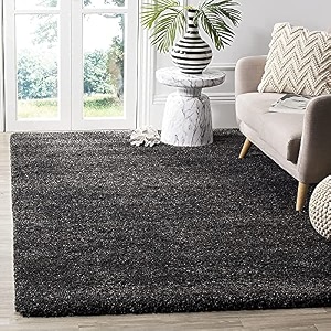 shaggy modern rug soft handwoven plain california premium shag collection with 5x7 feet 150 x 210 cm dark grey color 5 cm pile height for living roomhome and bedroom