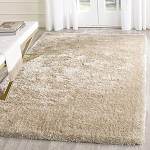 shaggy modern rug soft handwoven plain california premium shag collection with 2x5 feet 60 x 120 cm plain cream color 5 cm pile height for living roomhome and bedroom