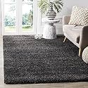 Shaggy Modern Rug Soft Handwoven Plain California Premium Shag Collection with 4x6 feet (120 x 180 cm) Dark Grey Color 5 cm Pile Height for Living Room|Home and Bedroom