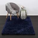 Shaggy Modern Rug Soft Handwoven Plain California Premium Shag Collection with 2x5 feet (60 x 120 cm) Plain Blue Color 5 cm Pile Height for Living Room|Home and Bedroom