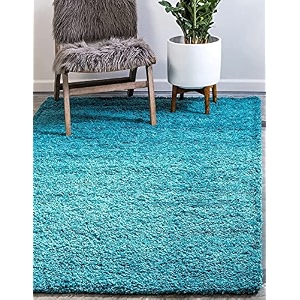soft handwoven fiber modern rug plain california premium shaggy with plain color 5 cm pile height for home and bedroom 5x8 feet150 x 240 cm turquoise fluffy