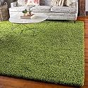 Soft Handwoven Fiber Modern Rug Plain California Premium Shaggy with Plain Color 5 cm Pile Height for Home and Bedroom (9x9 feet Square/270 x 270 cm, Grass Green)