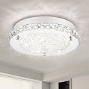 Crystal Ceiling Light Flush Mount Ceiling Light Fixture 4000K Dimmable