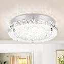 Crystal Ceiling Light Modern 13 Inch Dimmable Flush Mount Ceiling Light 18W
